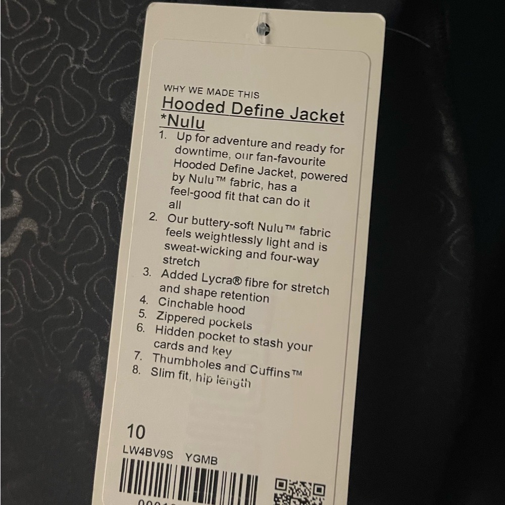Hooded Define Jacket *Nulu Yogo Embossed Black Very Rare and Hard To Find. Sz 10 - Picture 9 of 11